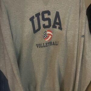 USA Volleyball Crewneck Sweater - Gray